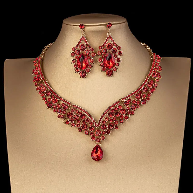 Parure Mariée Choker Cristaux Irisés AB - Collier et Boucles Strass Luxe