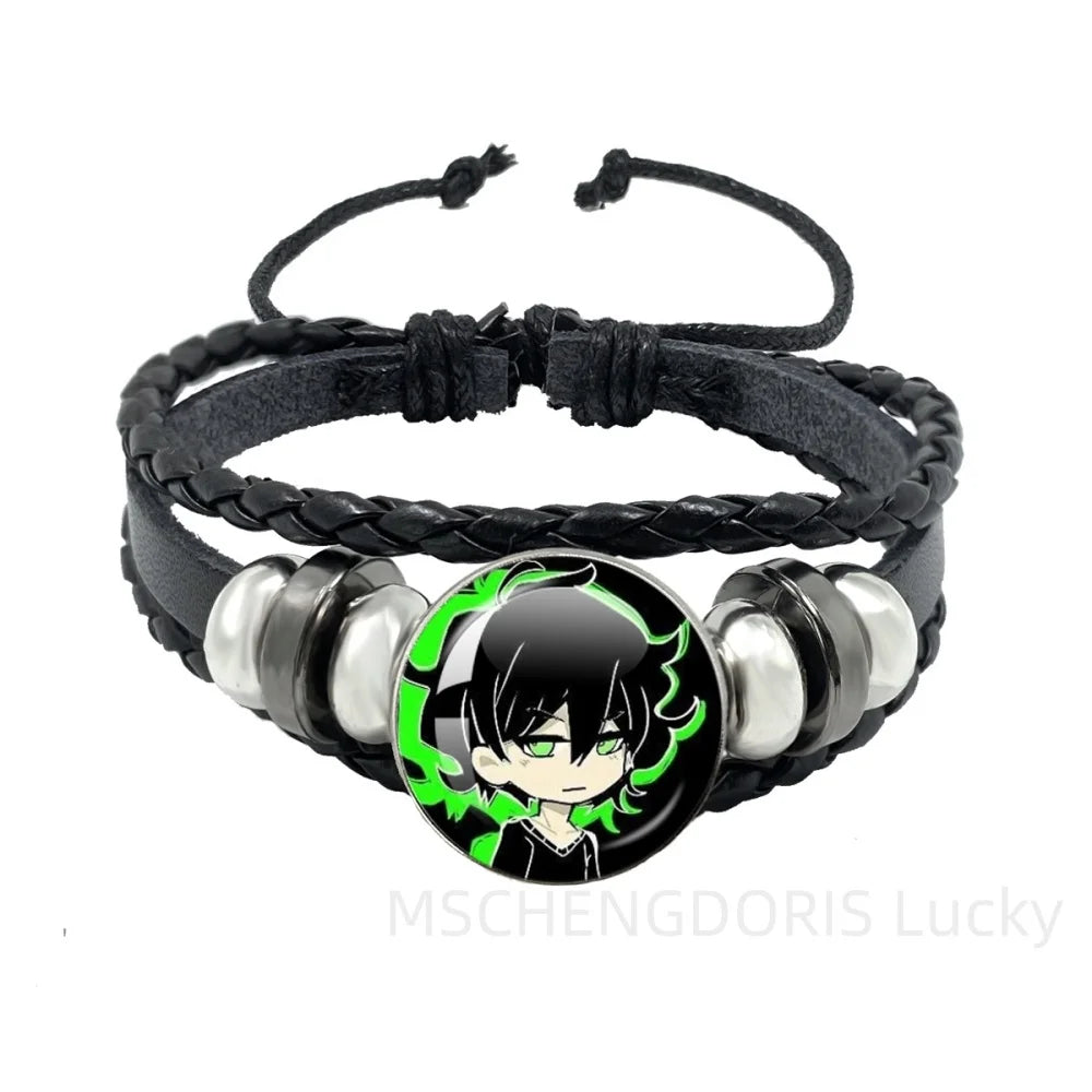 Bracelet Gaming Coffin Andy Leyley – Cuir Multicouche Tressé Noir Unisexe