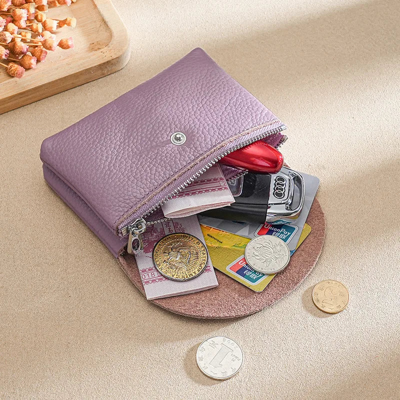 Portefeuille Femme Cuir PU Personnalisable Lettres Nom - Porte-Carte Monnaie Compact Rabat Cadeau Unique