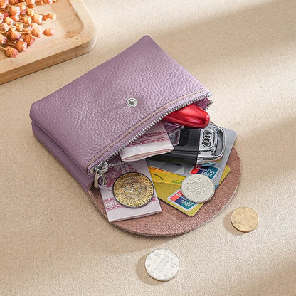 Portefeuille Femme Cuir PU Personnalisable Lettres Nom - Porte-Carte Monnaie Compact Rabat Cadeau Unique