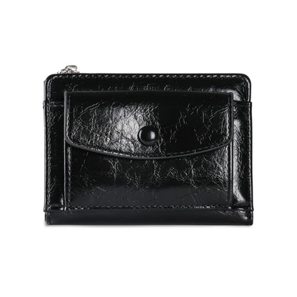 Portefeuille Court Ultra-Mince Cuir PU - Pochette Clutch Zip Multifonction Unisexe