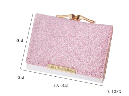 Portefeuille Femme Brillant Tri-Fold - Cartera Mujer Clutch Porte-Monnaie Simple