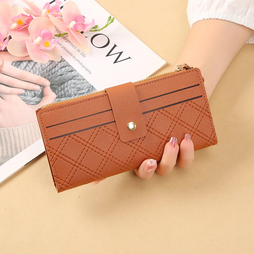 Portefeuille Femme Multi-Cartes Cuir PU - Organisateur de Voyage Décontracté