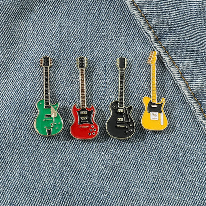 Broche Guitare Instrument Musical Amusante Émaillée – Pin's Badge Kpop Rock Musique Unisexe
