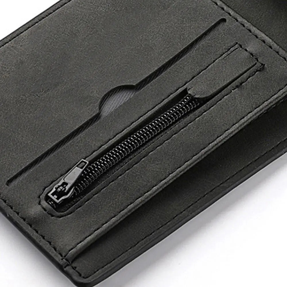 Portefeuille Homme Cuir PU Multi-Cartes - Porte-Monnaie Pliable Grande Capacité