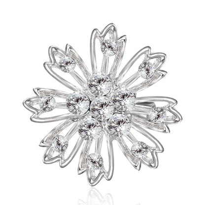 Broche Fleur Rétro Mode Cristal Strass – Pin's Bijou Mariage Rendez-vous Soirées Femme