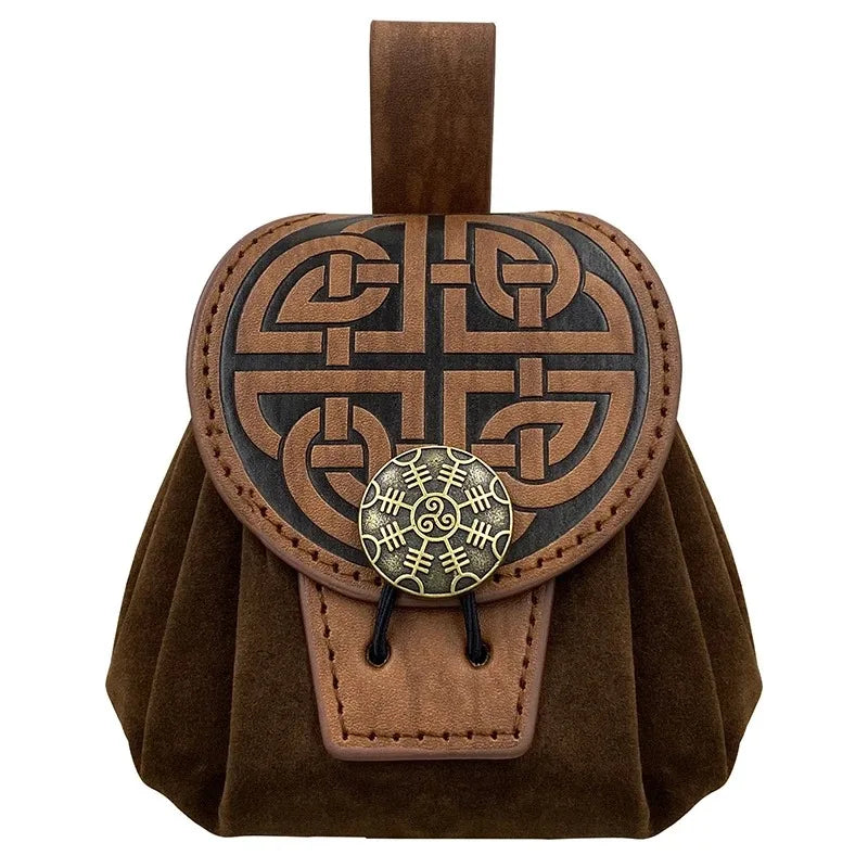 Sacoche Banane Steampunk Homme Cuir PU - Sac Ceinture Médiéval Punk Porte-Monnaie Cosplay Vintage
