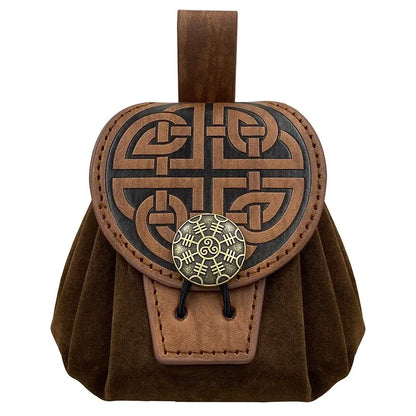 Sacoche Banane Steampunk Homme Cuir PU - Sac Ceinture Médiéval Punk Porte-Monnaie Cosplay Vintage