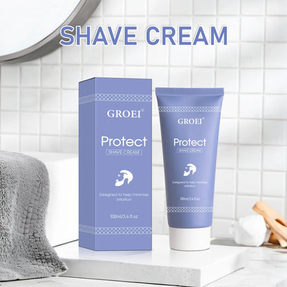 Crème à Raser Protect 100ml - Formule Douce Hydratante Peau Sensible Réduit Irritations Mousse Riche Rasage
