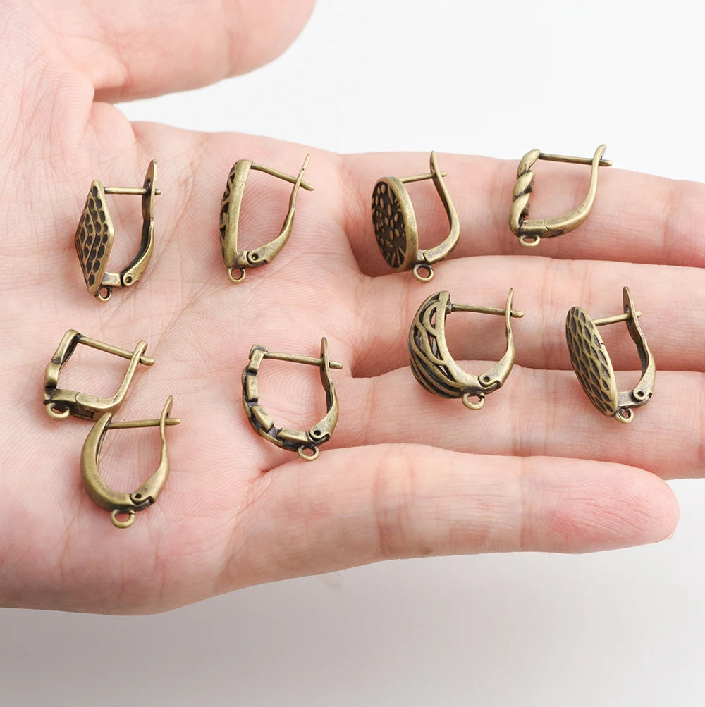 Boucles d'Oreilles Géométriques Bronze Antique - Accessoires DIY Cuivre