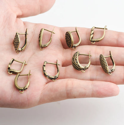 Boucles d'Oreilles Géométriques Bronze Antique - Accessoires DIY Cuivre