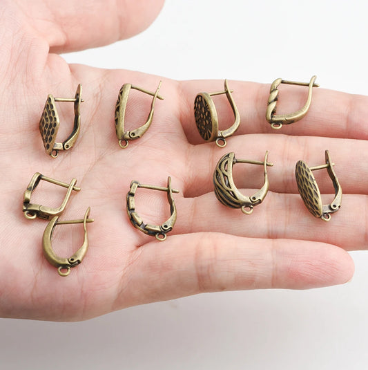 Boucles d'Oreilles Géométriques Bronze Antique - Accessoires DIY Cuivre