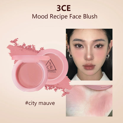Blush 3CE Mood Recipe Delectable - Poudre Soyeuse Modulable Pigmentation Naturelle Longue Tenue K-Beauty
