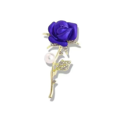 Broche Rose Rouge Mignonne Plaquée Or Argent – Bijou Fiançailles Mode Femme