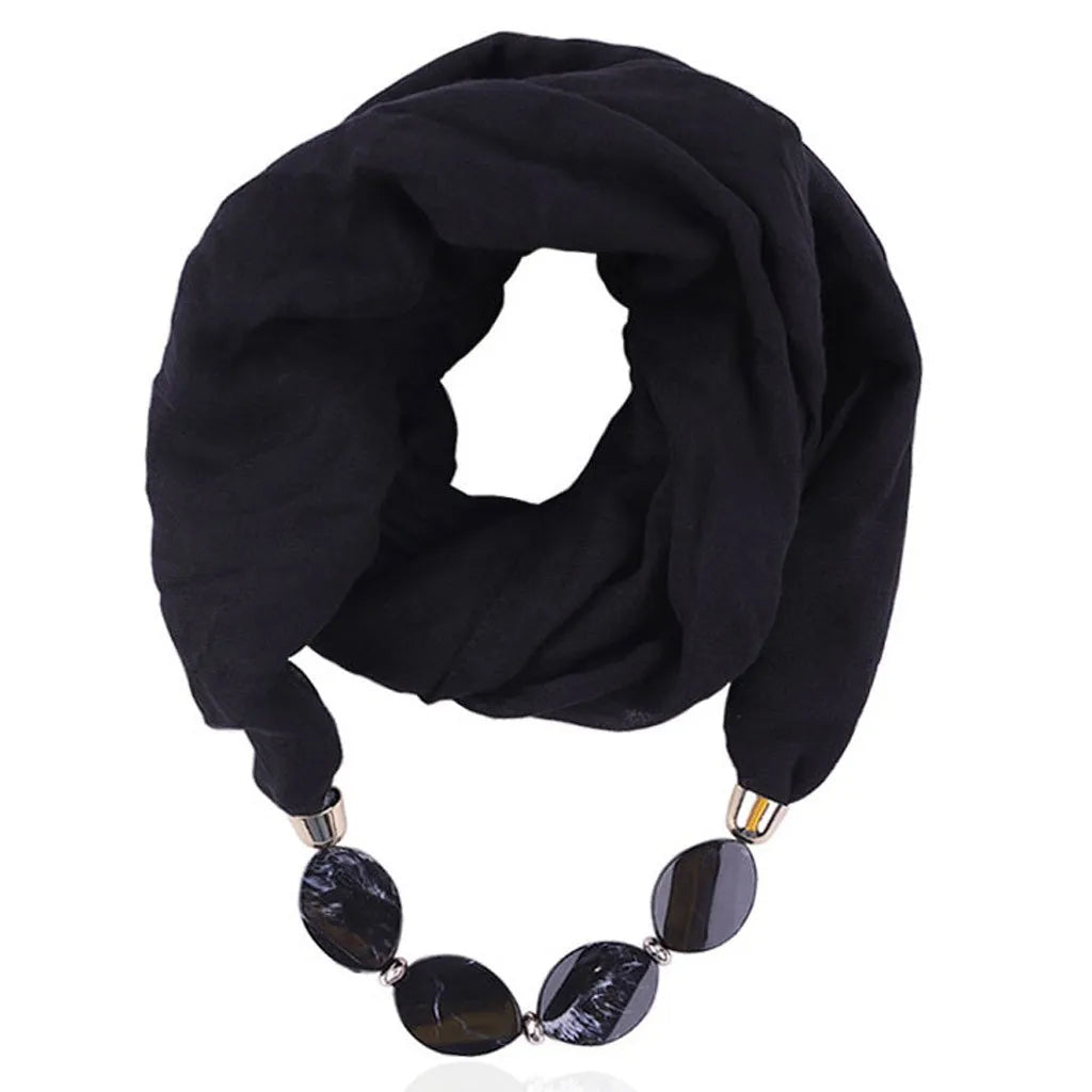 Foulard Collier Ethnique Coton Lin - Accessoire Mode Pendentif Doux