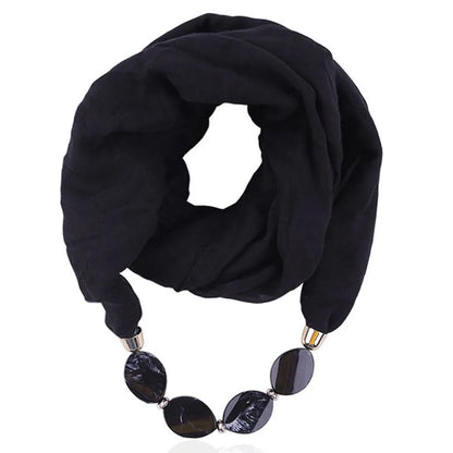 Foulard Collier Ethnique Coton Lin - Accessoire Mode Pendentif Doux