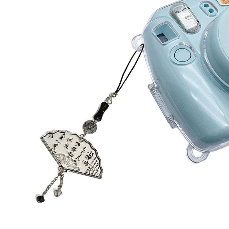 Charm Téléphone Éventail Papillon Chinois – Pendentif Acrylique Calligraphie