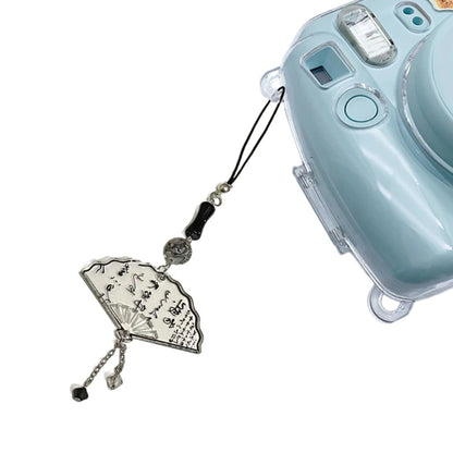 Charm Téléphone Éventail Papillon Chinois – Pendentif Acrylique Calligraphie