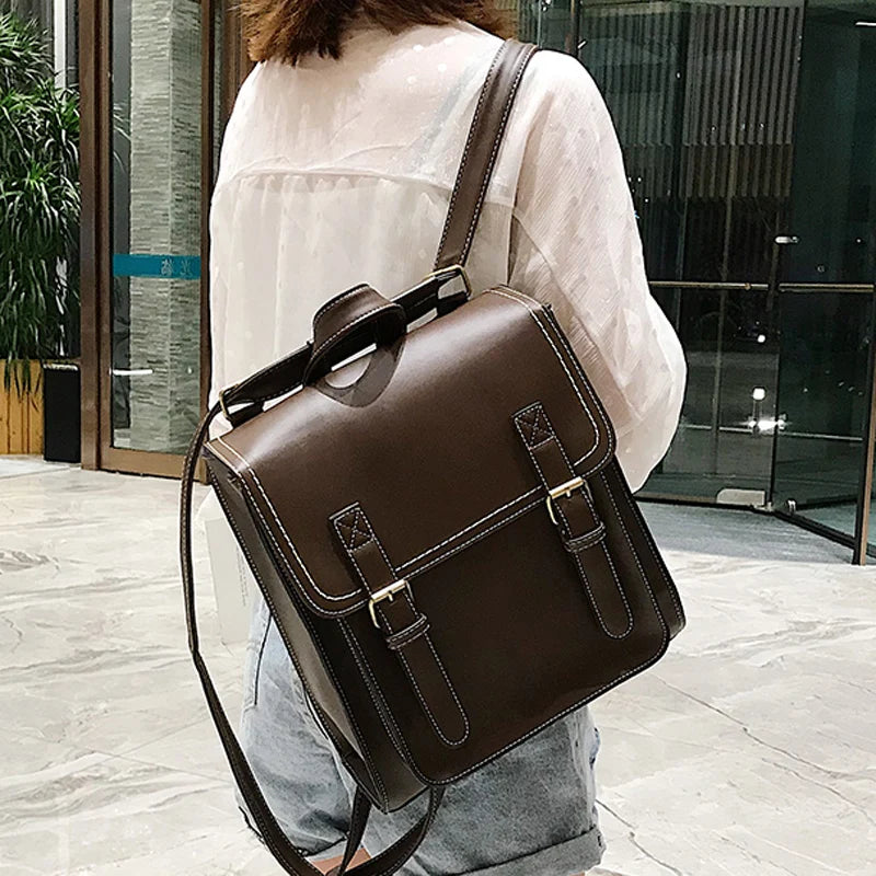 Sac à Dos Femme Cuir PU Vintage 2025 - Backpack Fashion École Loisirs Grande Capacité