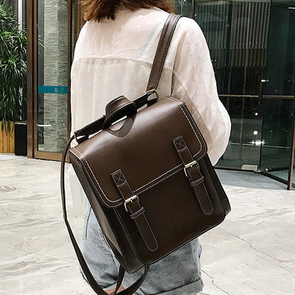 Sac à Dos Femme Cuir PU Vintage 2025 - Backpack Fashion École Loisirs Grande Capacité