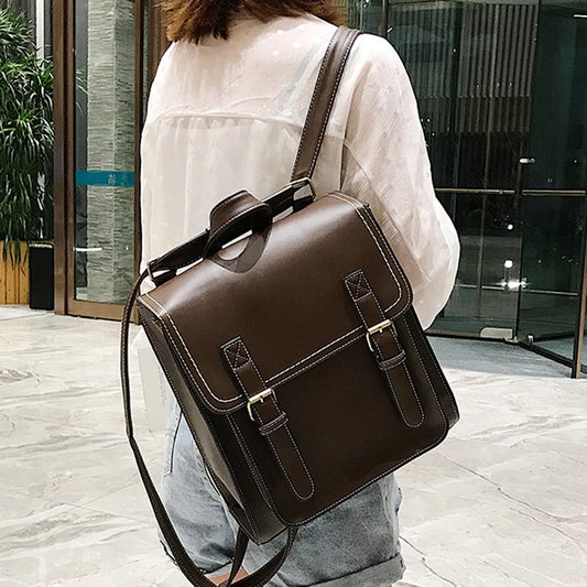 Sac à Dos Femme Cuir PU Vintage 2025 - Backpack Fashion École Loisirs Grande Capacité
