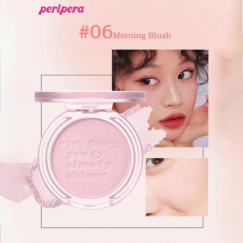 Blush K-Beauty Calm Pink - Poudre Mate Fine Joues Longue Tenue Non-Cakey Maquillage Nude Coréen