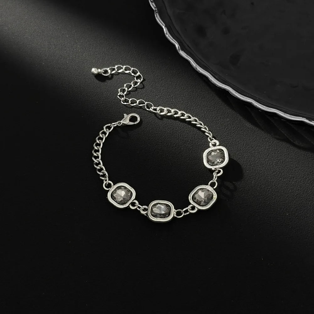Parure Choker Géométrique Diamants Acryliques - Collier, Bracelet et Boucles
