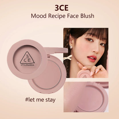 Blush 3CE Mood Recipe Delectable - Poudre Soyeuse Modulable Pigmentation Naturelle Longue Tenue K-Beauty