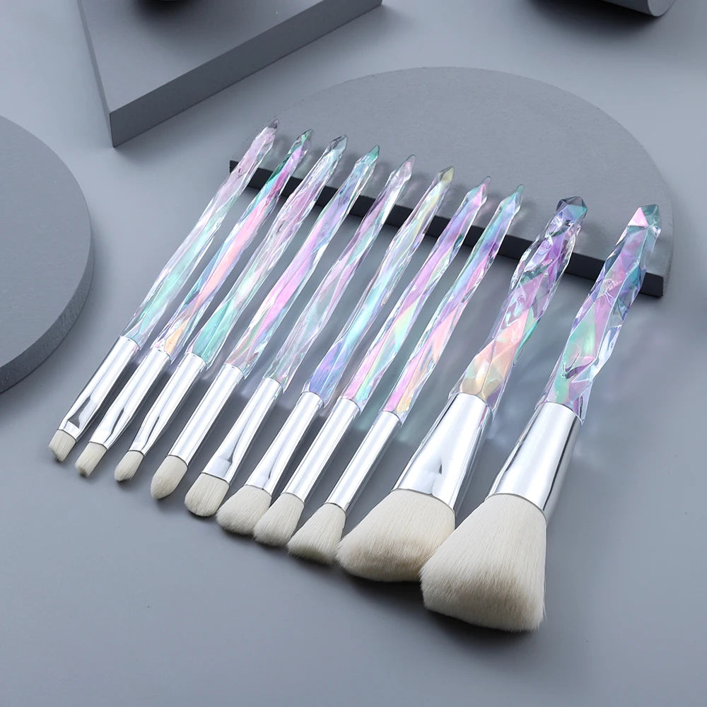 Set 5-10 Pinceaux Maquillage Professionnel - Poudre Libre Contour Fond de Teint Correcteur Sourcils Beauté