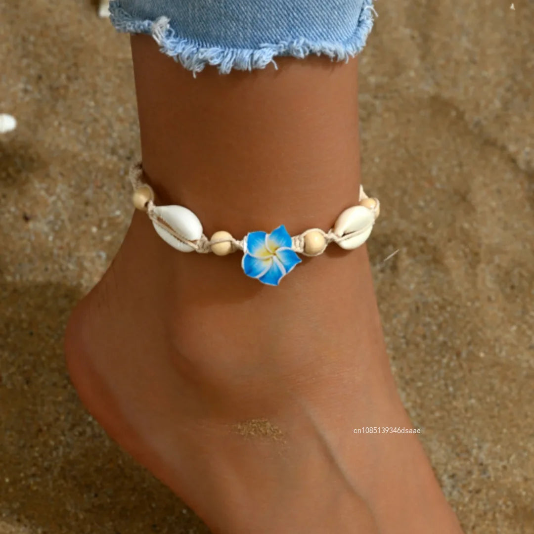 Ensemble Bijoux Fleurs Tressées Bohème Grande Fleur – Collier Boucles Rose Rouge Bleu Plage Femme