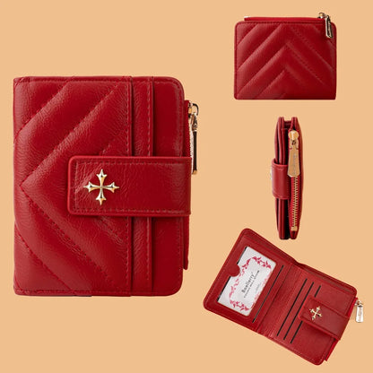 Portefeuille Femme Tri-Fold RFID Blocking - Porte-Cartes Court Motif Floral Baellerry