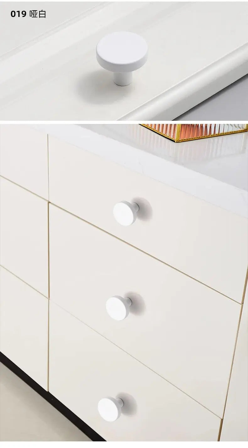 Poignée de Meuble Moderne en Aluminium - Bouton Rond pour Armoire et Tiroir
