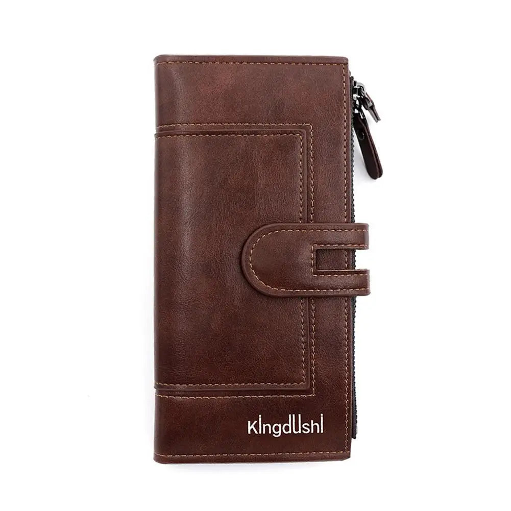 Portefeuille Femme Long Cuir Vintage RFID - Porte-Chéquier Carnet Chèques Protection Anti-RFID Élégant