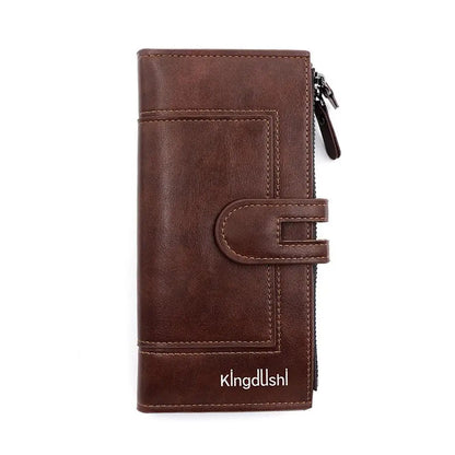 Portefeuille Femme Long Cuir Vintage RFID - Porte-Chéquier Carnet Chèques Protection Anti-RFID Élégant