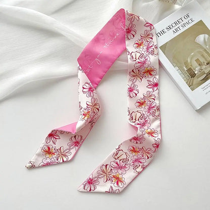 Bandeau Soie Fleur Rose - Headband Ruban Élégant Femme