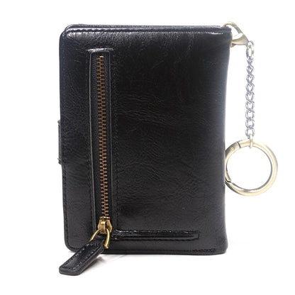 Portefeuille Femme Cuir Rétro Rouge - Porte-Monnaie Court Bifold avec Porte-Cartes Détachable