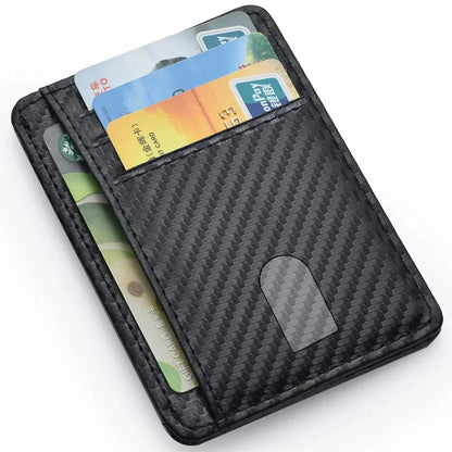 Portefeuille Homme Slim RFID Blocking - Porte-Cartes Minimaliste Cuir PU Poche Avant