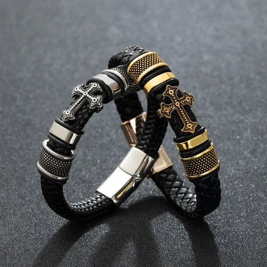 Bracelet Cuir Classique Homme – Boucle Magnétique Métal Casual Chic