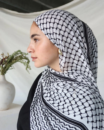 Foulard Hijab Keffieh Mousseline Femme - Écharpe Châle Islamique Musulman Respirant Dubai