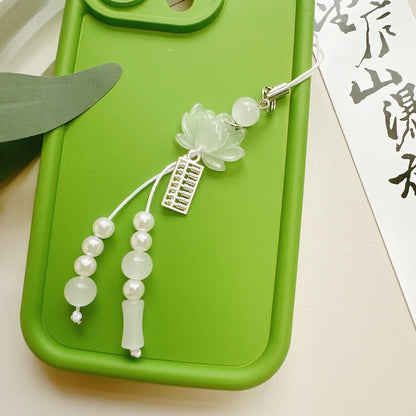 Porte-Clés Lotus Perles Fait Main – Charm Chinois Ethnique Unisexe