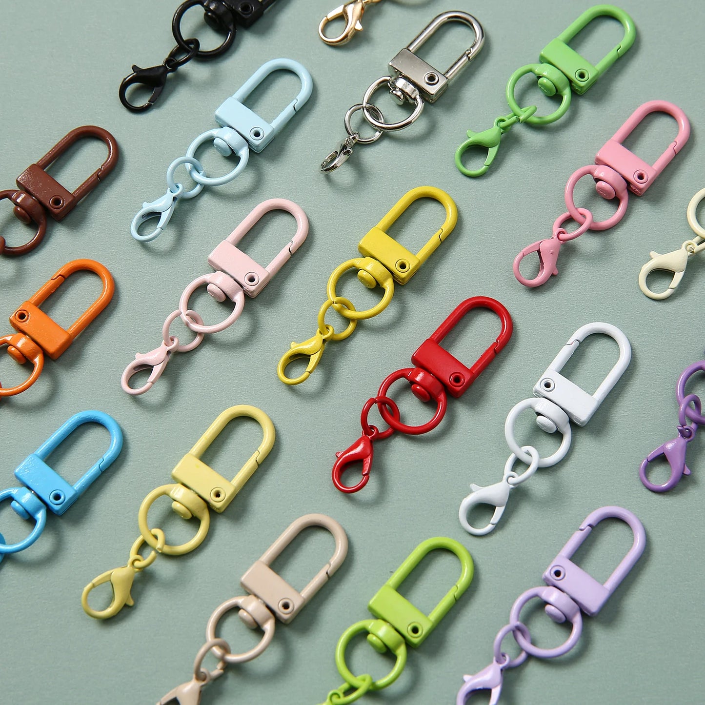 Mousquetons Métalliques Colorés – Lot de 10, 50 ou 100 pcs
