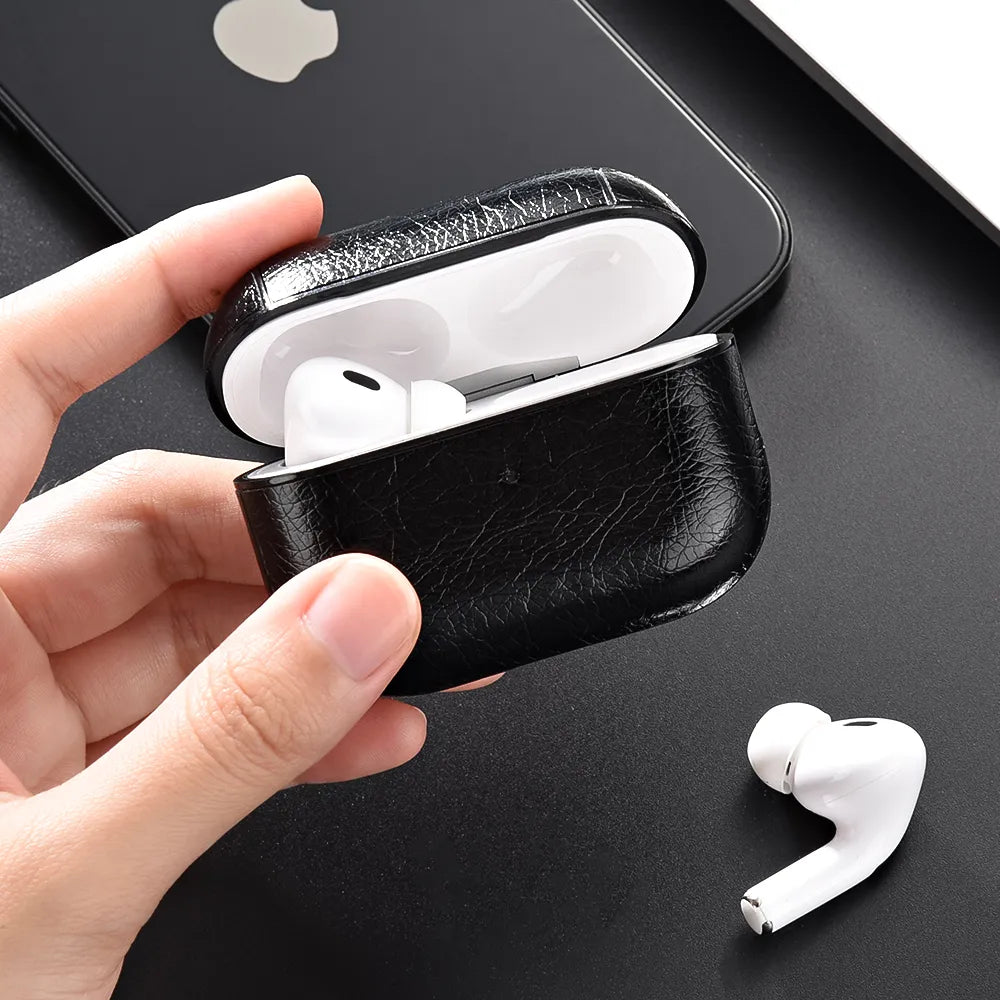 Étui Cuir AirPods Pro 2 3 1 - Housse Protection Charge Sans Fil Écouteurs Apple