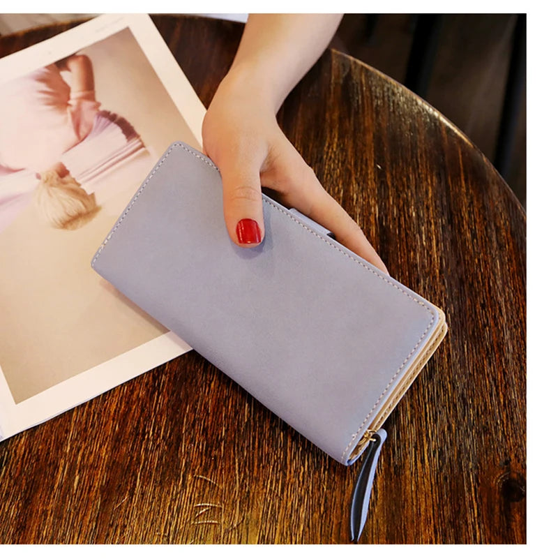 Portefeuille Long Femme Cuir PU Feuilles Dorées - Clutch Porte-Cartes Monnaie Élégant