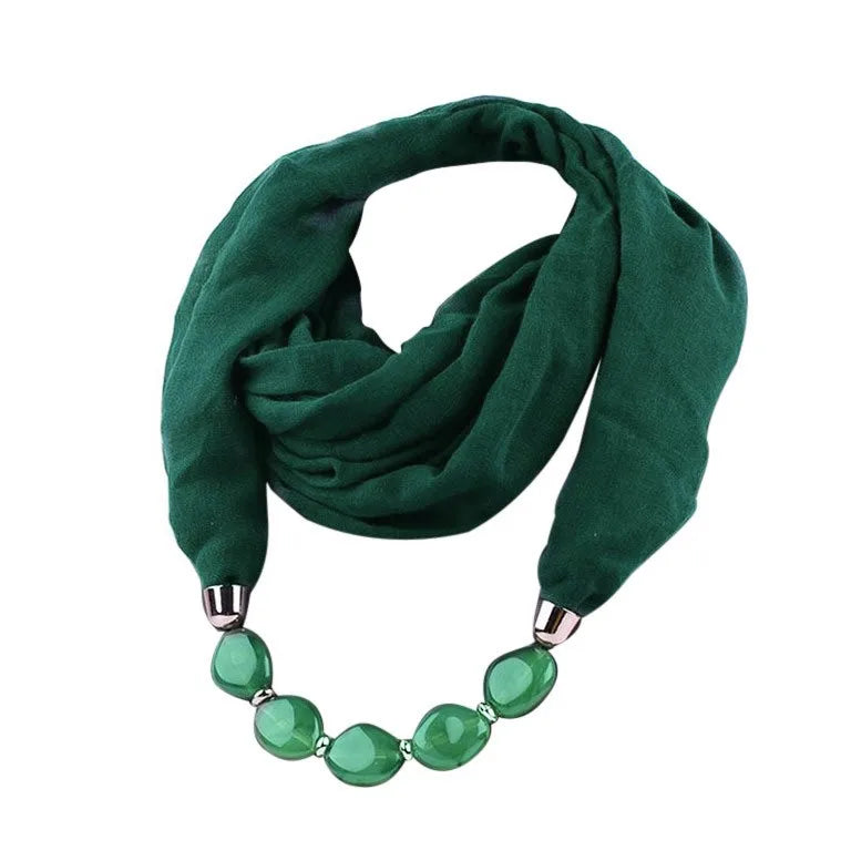 Foulard Collier Ethnique Coton Lin - Accessoire Mode Pendentif Doux