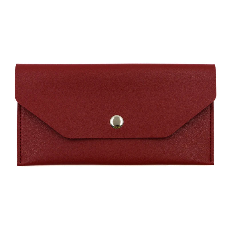 Portefeuille Femme Enveloppe Cuir PU - Porte-Cartes Classique Élégant avec Fermoir