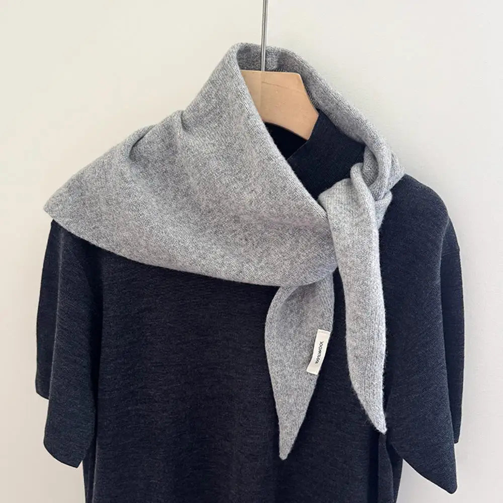 Foulard Triangle Laine 100% Coréen Femme - Écharpe Cachemire Longue Chaude Châle Tricotée