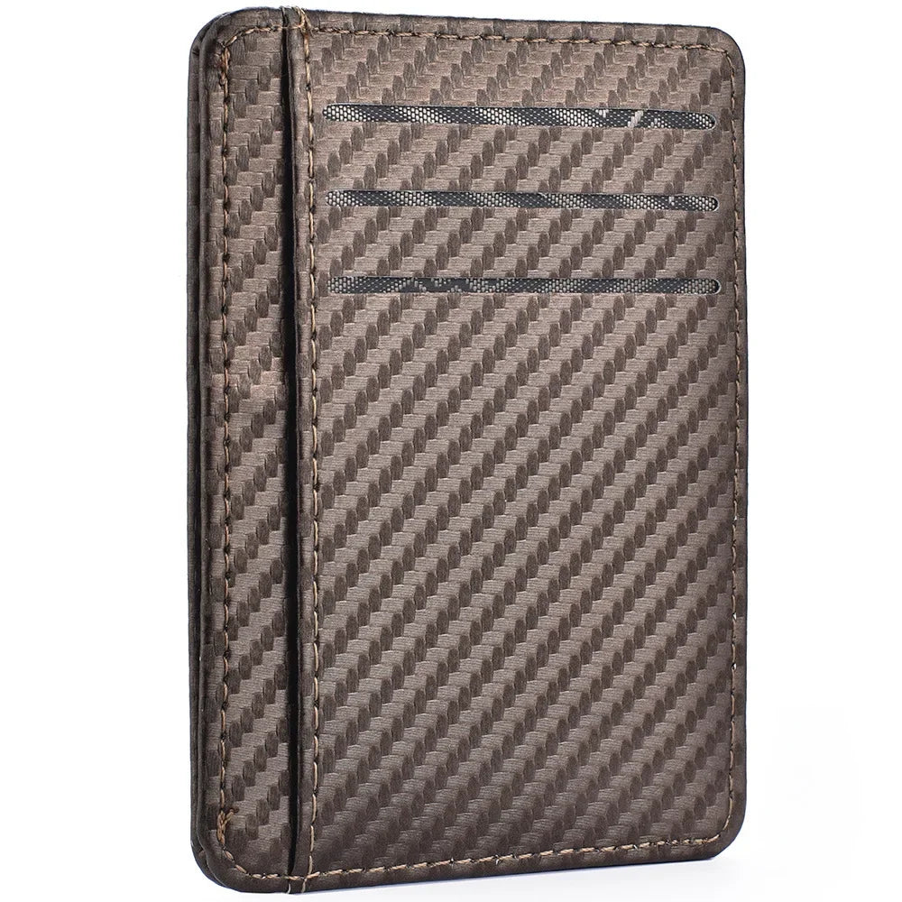 Portefeuille Homme Slim RFID Blocking - Porte-Cartes Minimaliste Cuir PU Poche Avant