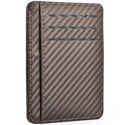 Portefeuille Homme Slim RFID Blocking - Porte-Cartes Minimaliste Cuir PU Poche Avant