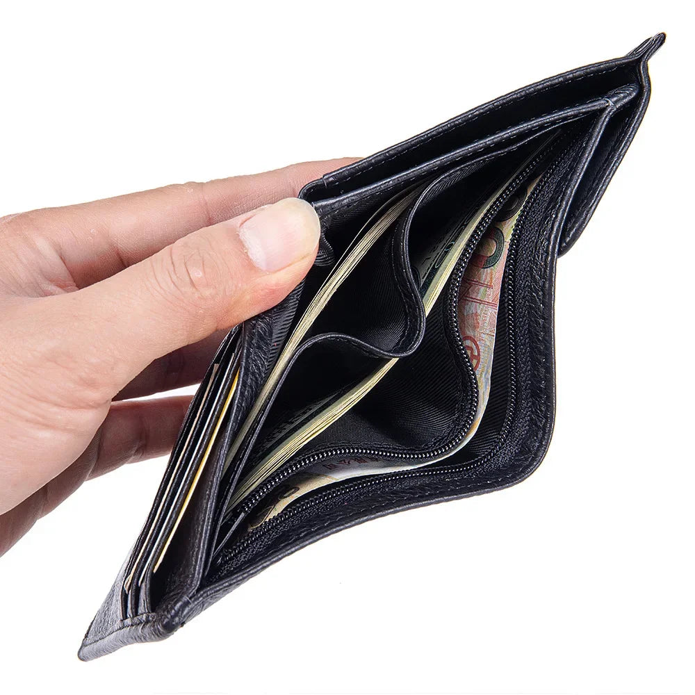 Portefeuille Femme Bifold Cuir Véritable Compact - Porte-Monnaie Slim Court Lovers