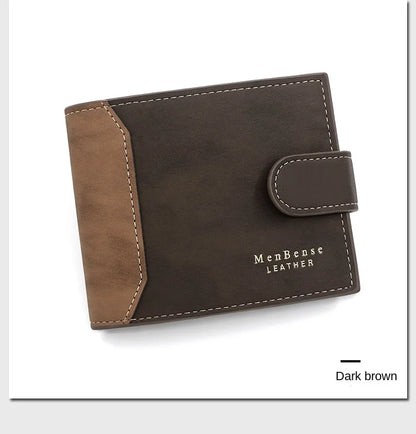 Portefeuille Homme Cuir PU avec Fermoir - Porte-Cartes Business Compact
